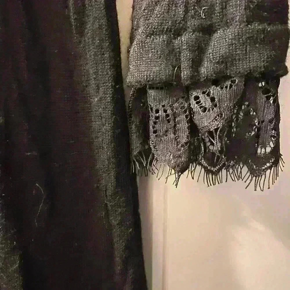 Black Vittadini 100% Soft Merino Wool Lace Dress - Picture 2 of 4